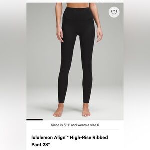 lululemon athletica Black Ribbed align Leggings